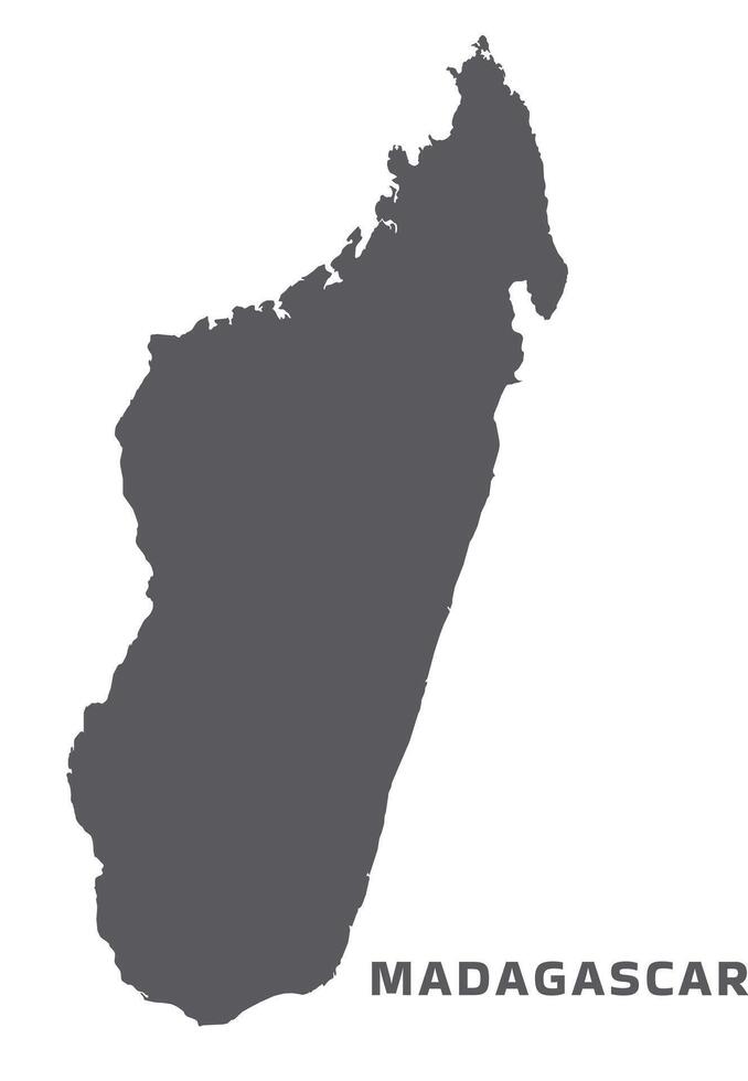 Simple flat Madagascar map grey illustration vector