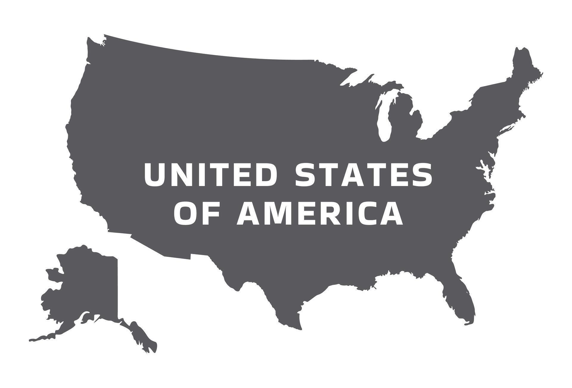 Simple flat United States Of America - Simple Flat United States Of America Map Grey Illustration Free Vector