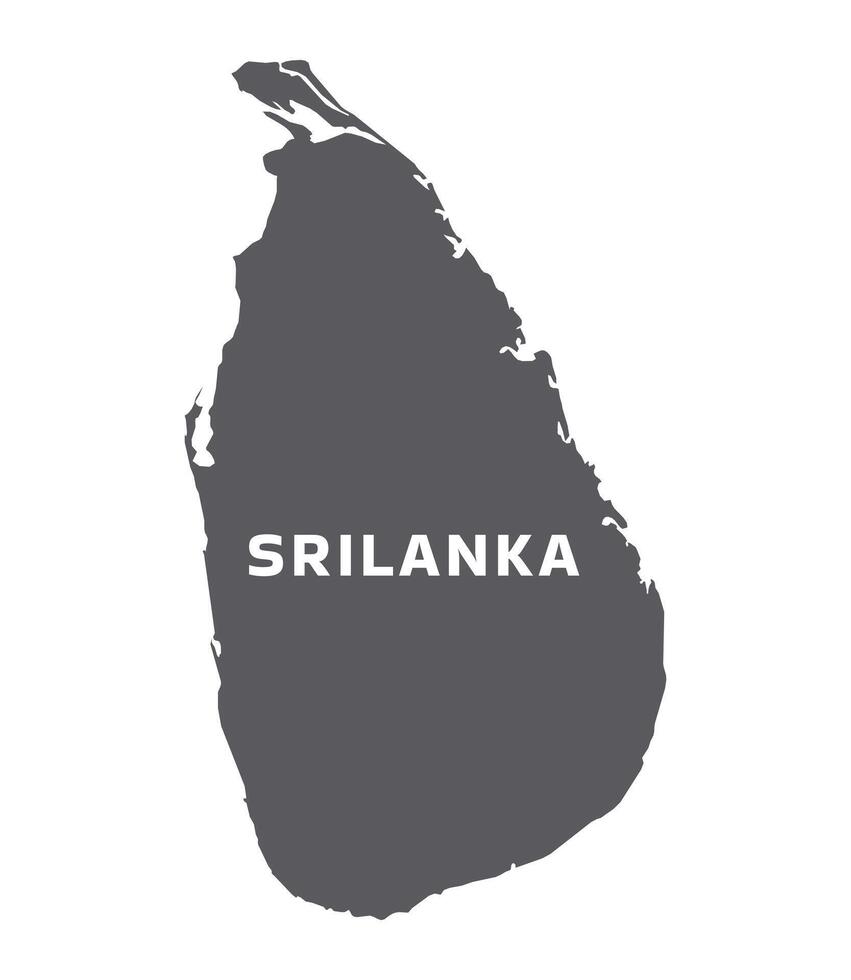 Simple flat Srilanka map grey illustration vector