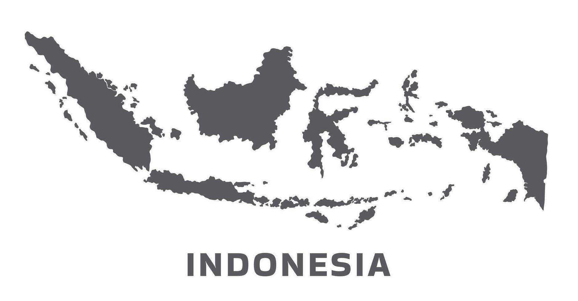 Simple flat Indonesia map grey illustration vector