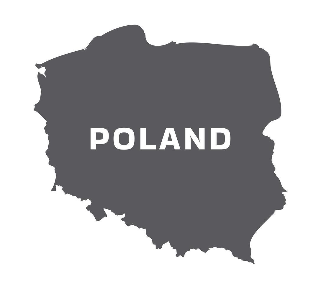 Simple flat Poland map grey illustration vector