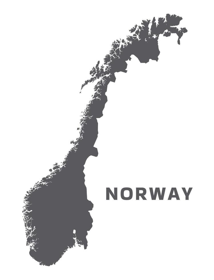 Simple flat Norway map grey illustration vector
