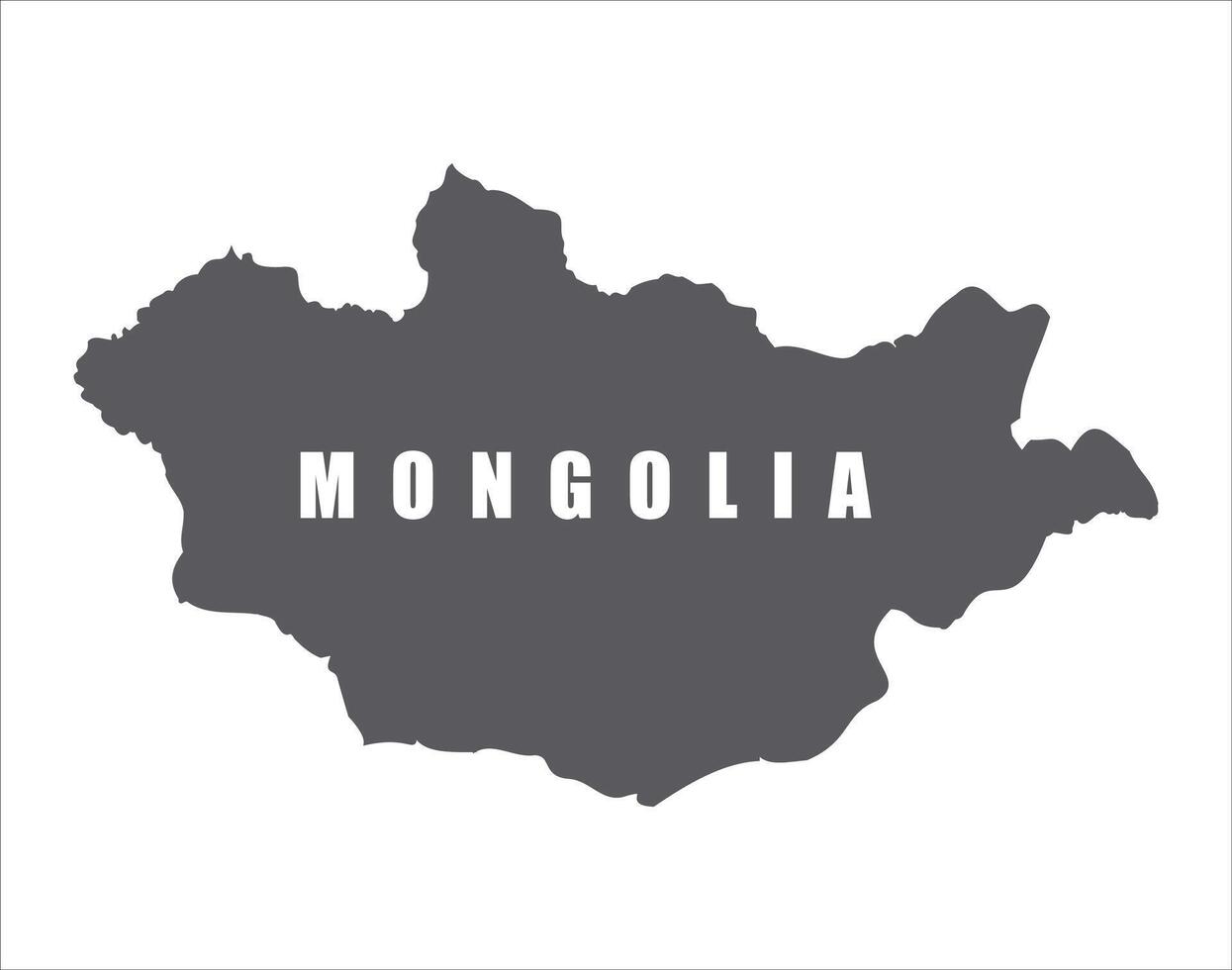Simple flat Mongolia map grey illustration vector