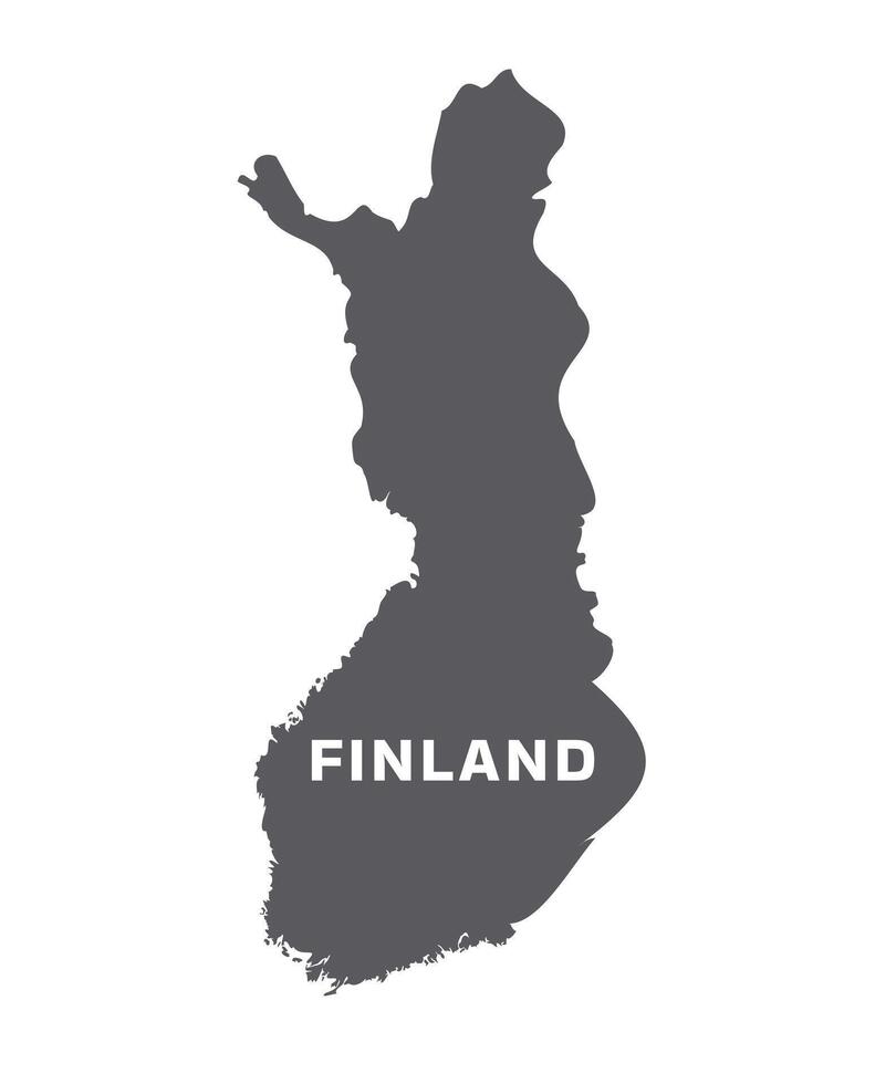 Simple flat Finland map grey illustration vector