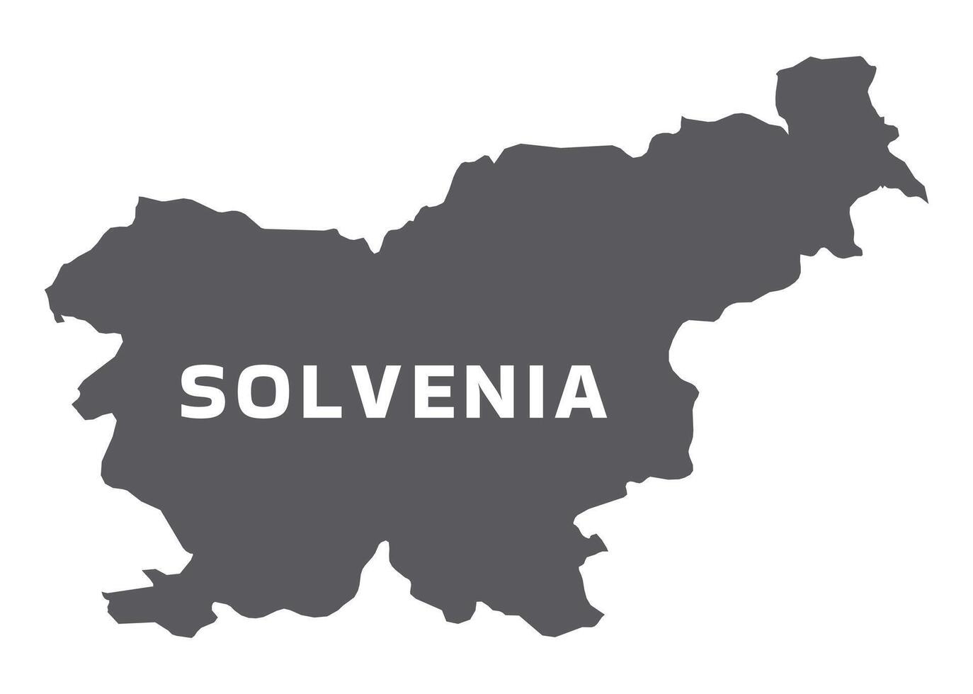 Simple flat Slovenia map grey illustration vector