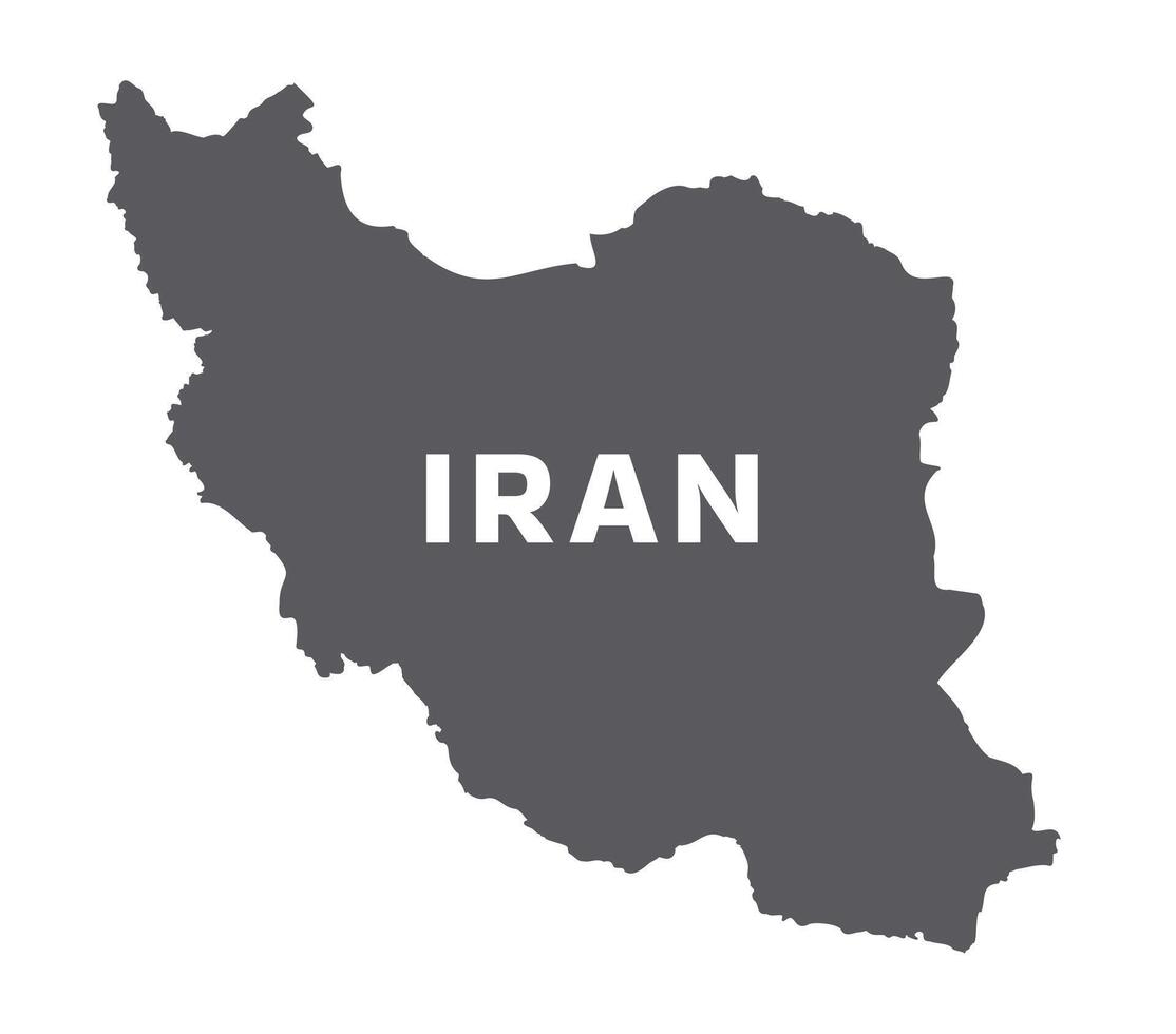 Simple flat Iran map grey illustration vector