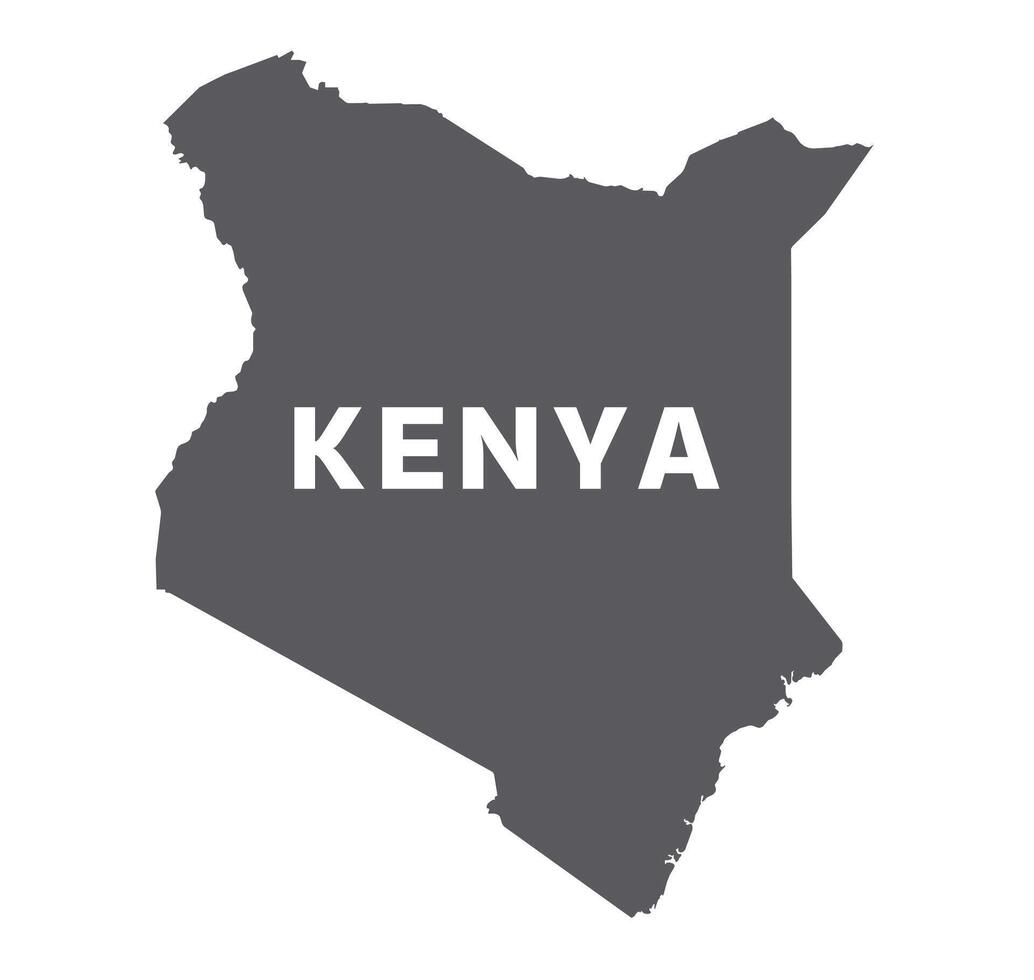 Simple flat Kenya map grey illustration vector