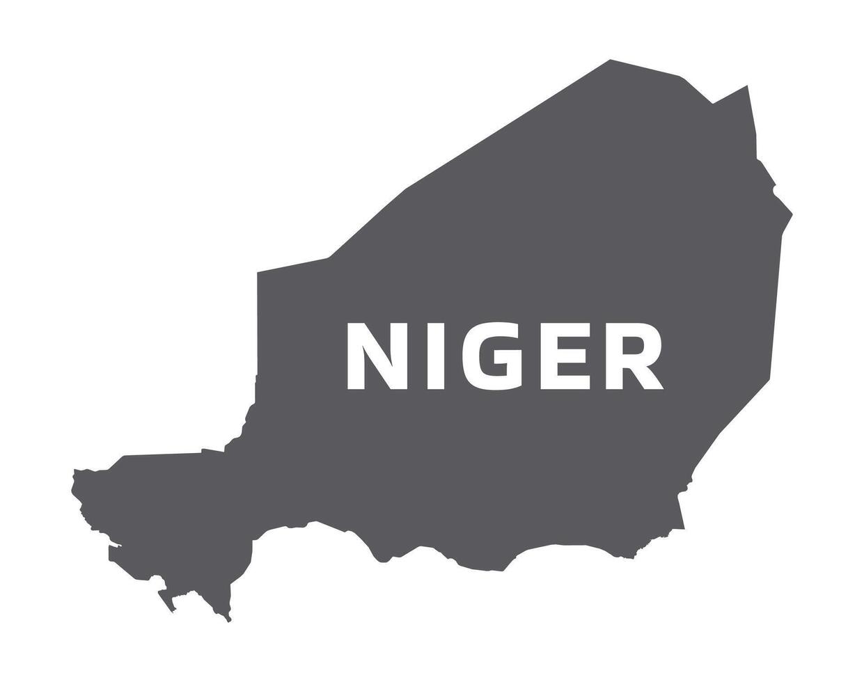 Simple flat Niger map grey illustration vector