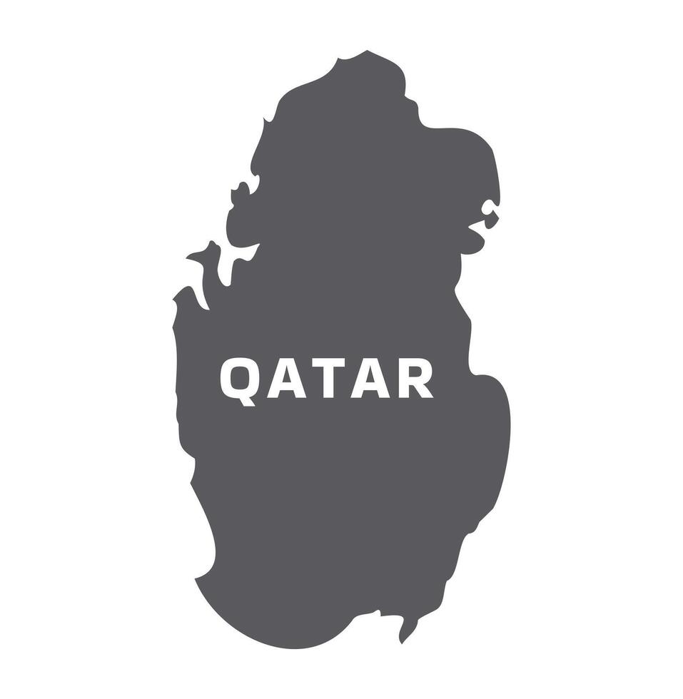 Simple flat Qatar map grey illustration vector