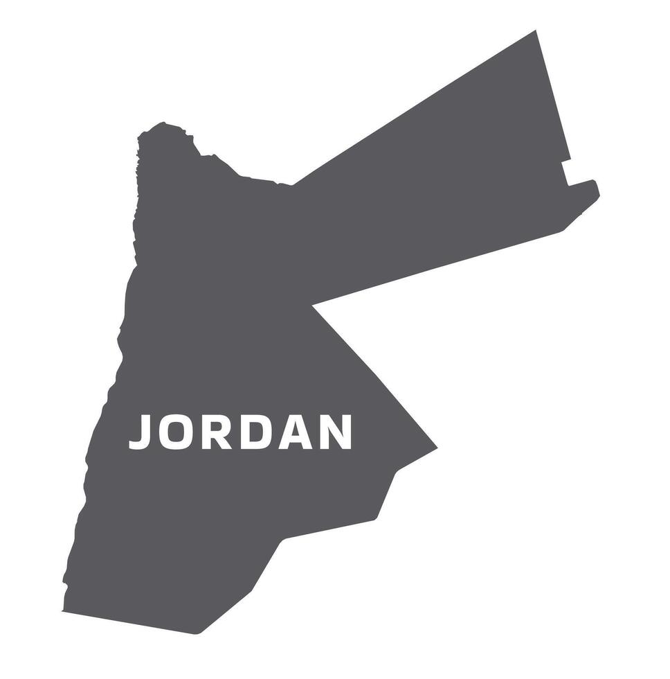 Simple flat Jordan map grey illustration vector