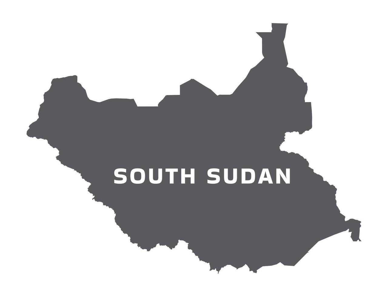 Simple flat South Sudan map grey illustration vector