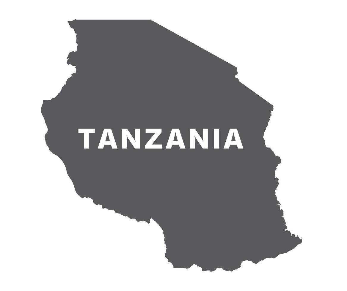 Simple flat Tanzania map grey illustration vector