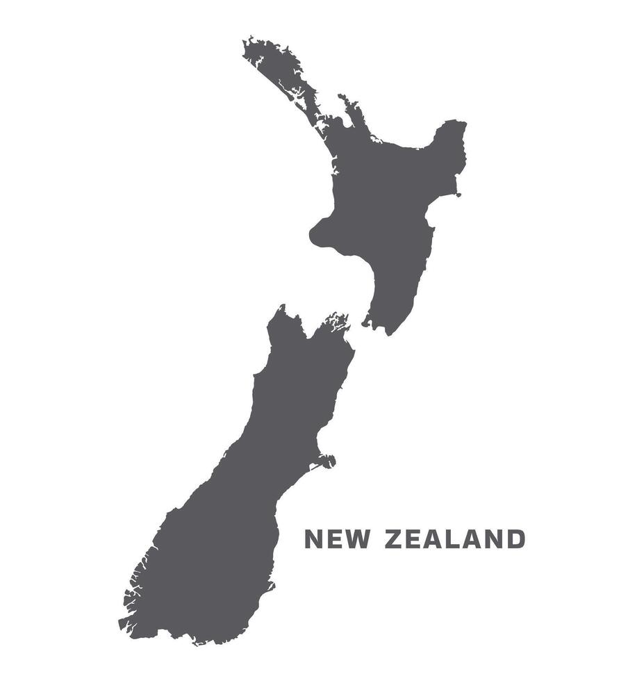 Simple flat New Zealand map grey illustration vector
