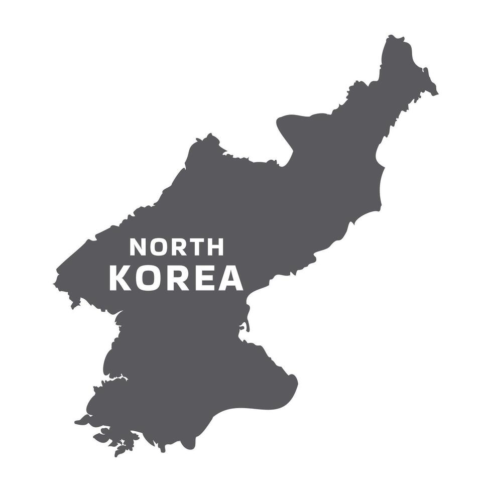 Simple flat North Korea map grey illustration vector