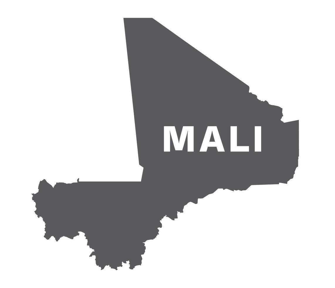 Simple flat Mali map grey illustration vector