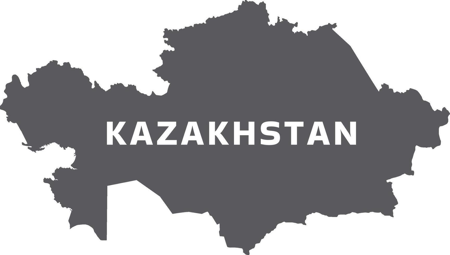 Simple flat Kazakhstan map grey illustration vector