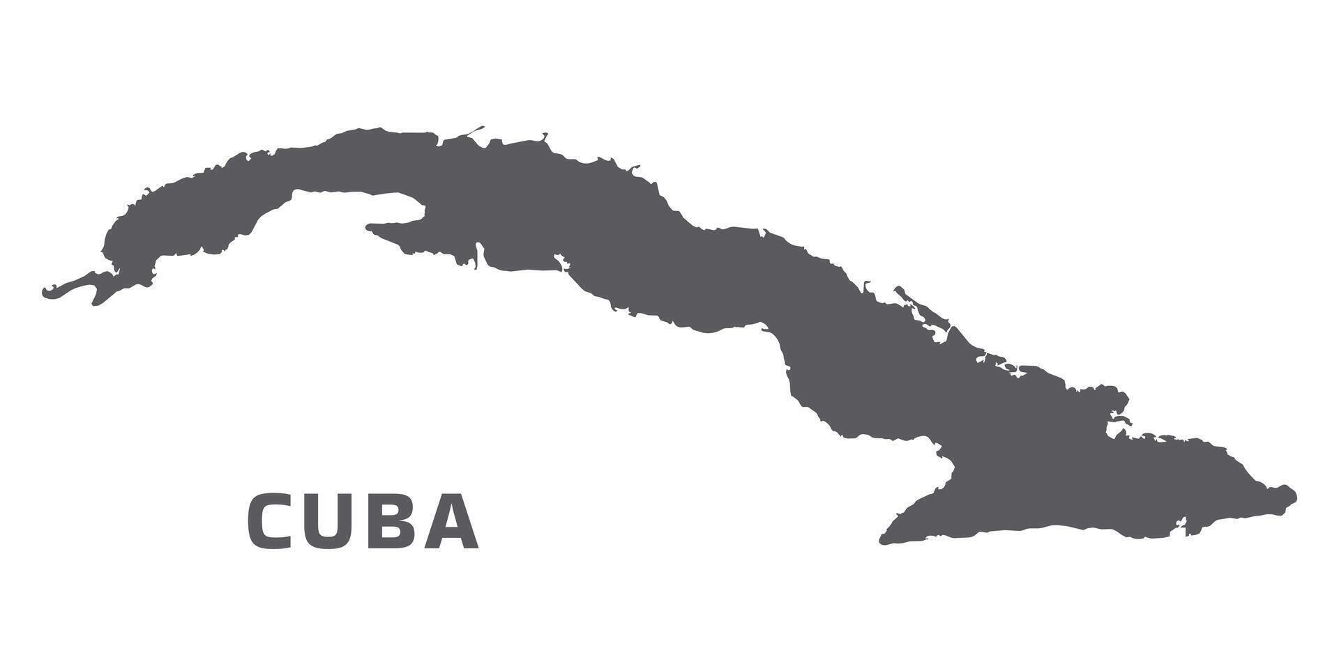Simple flat Cuba map grey illustration vector