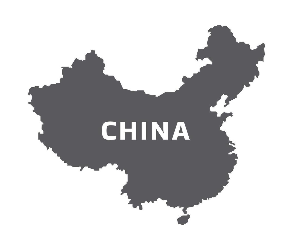 Simple flat China map grey illustration vector