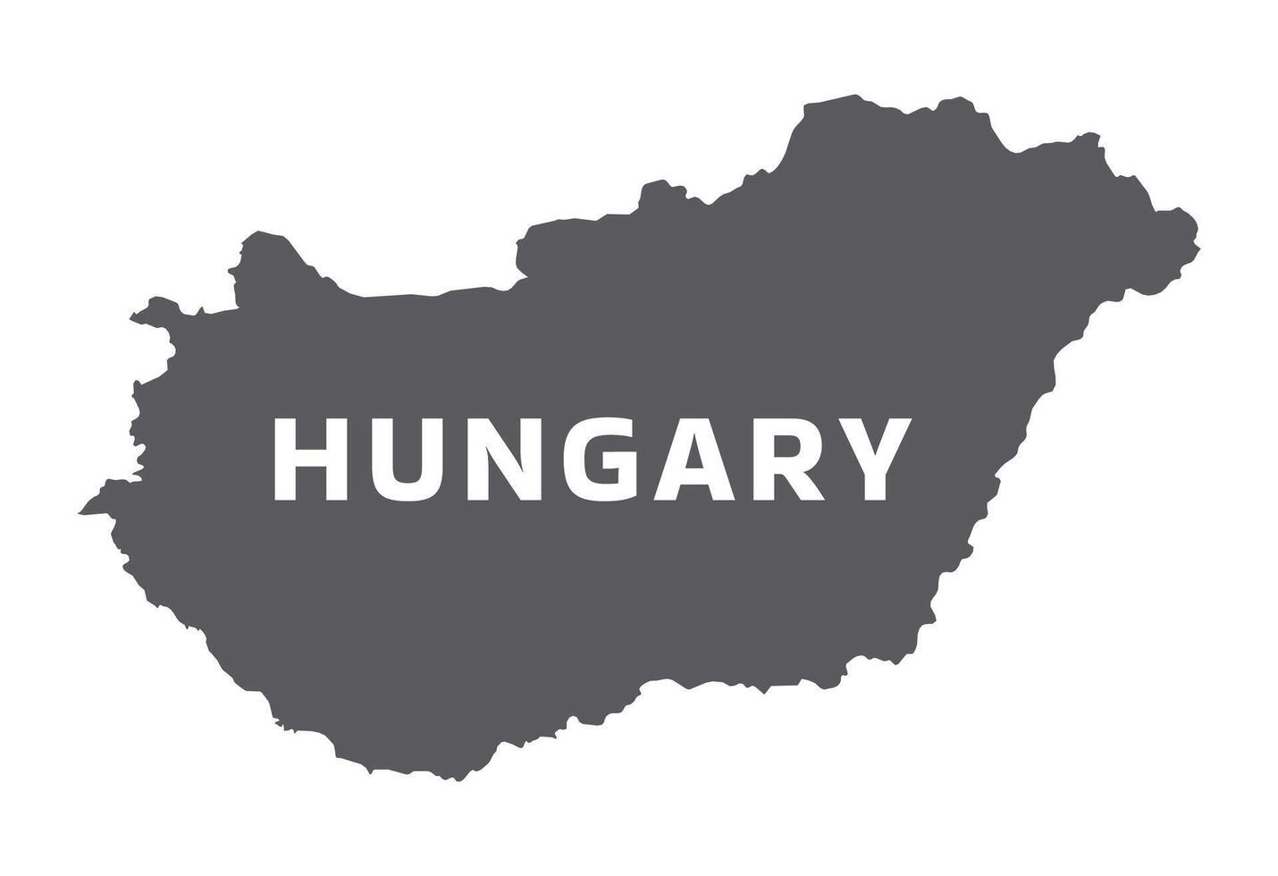 Simple flat Hungary map grey illustration vector