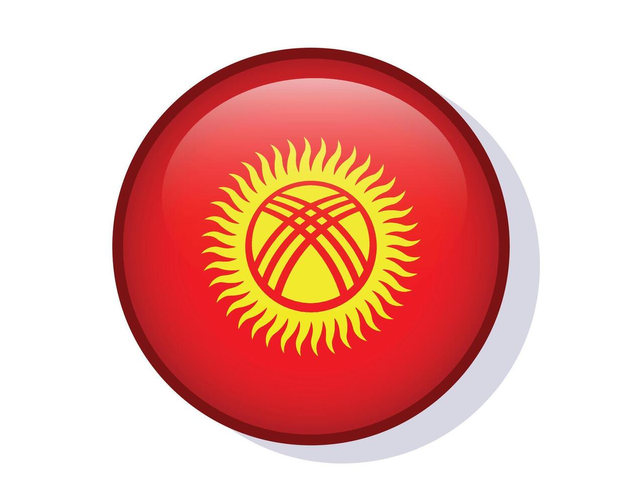 Flag Kyrgyzstan circle round frame design vector