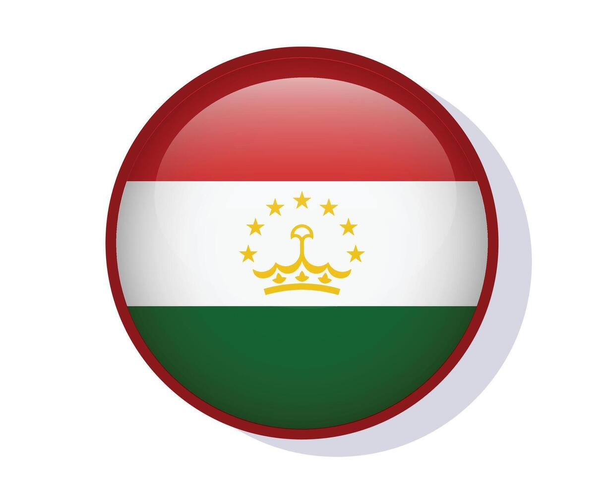 Flag Tajikistan circle round frame design vector
