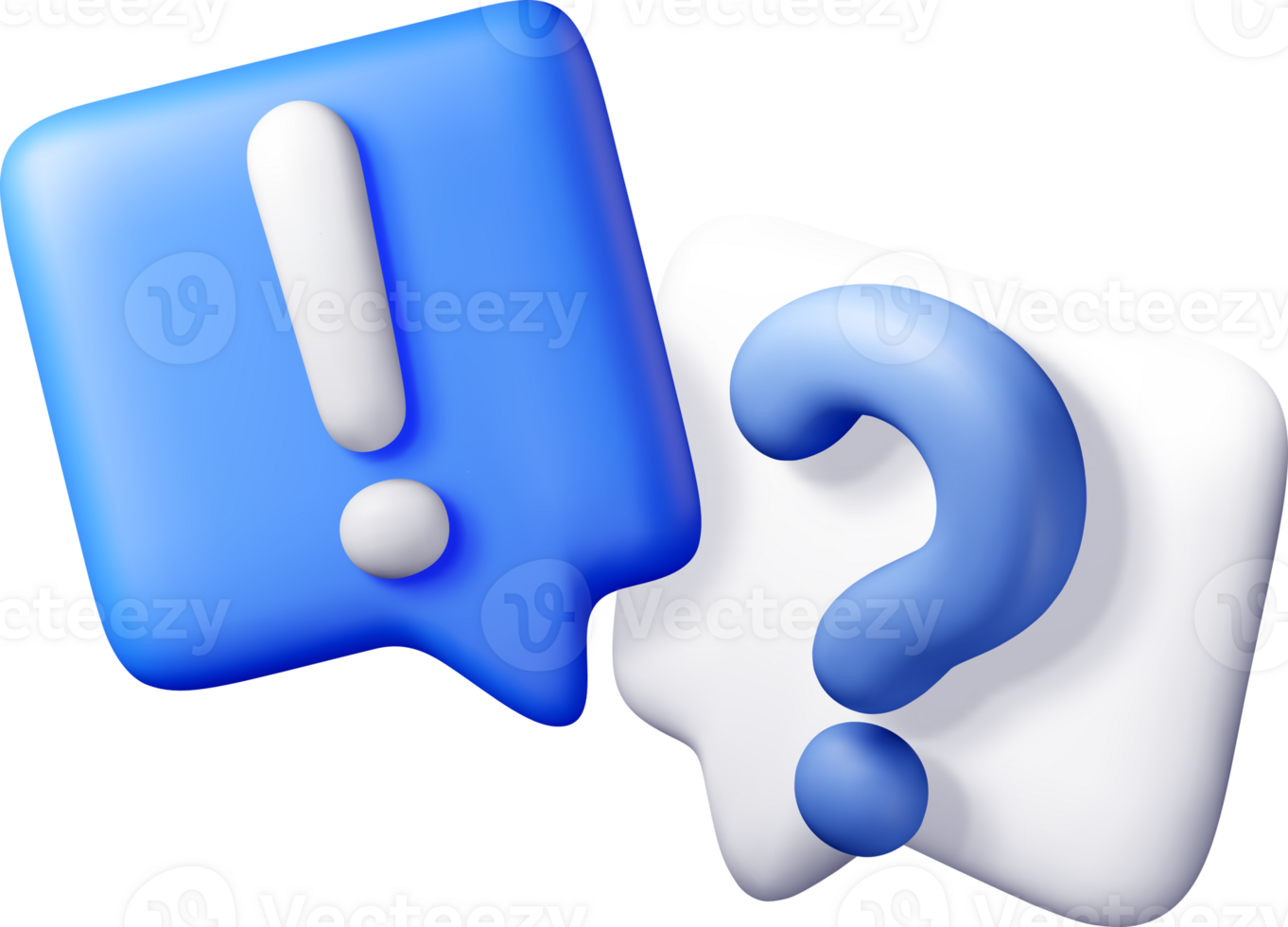 3d icon question exclamation mark in speech bubble png