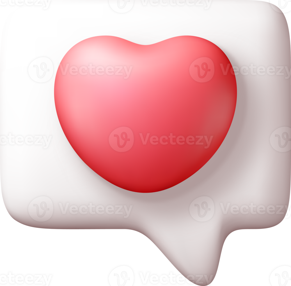 3D like icon with heart symbol png