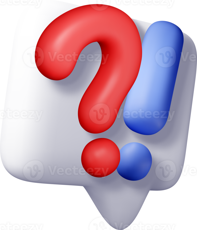 3d question and exclamation marks in speech bubble png