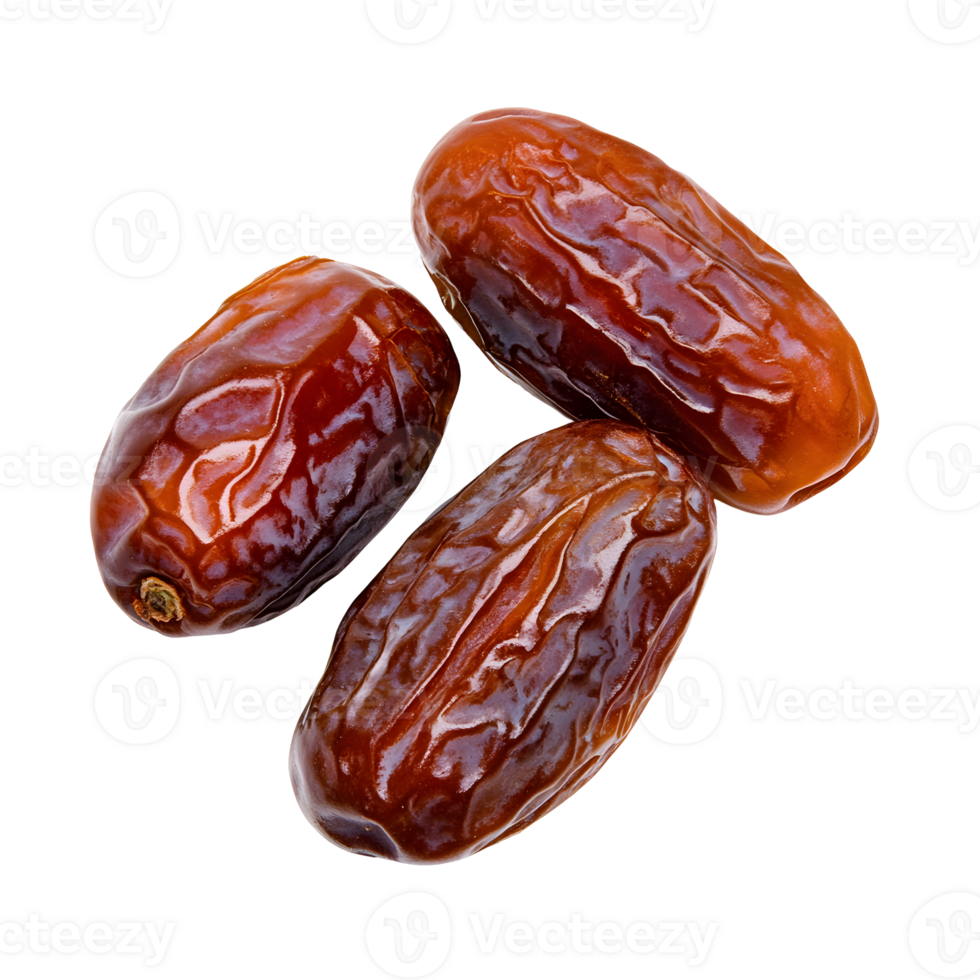 Delicious dried dates isolated on a transparent background for healthy snacking concept png