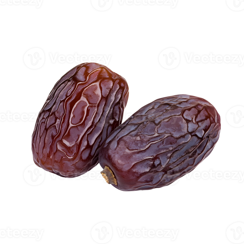 Two Fresh Medjool Dates on transparent Background, a Delicious and Nutritious Treat Concept png