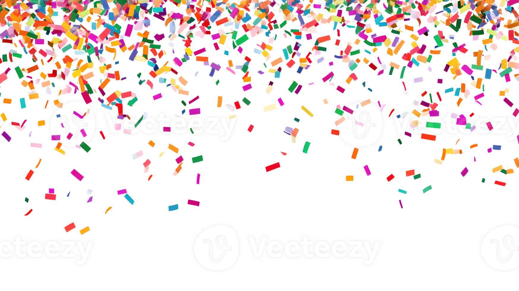 Festive Celebration Background with Falling Colorful Confetti on a transparent Backdrop png