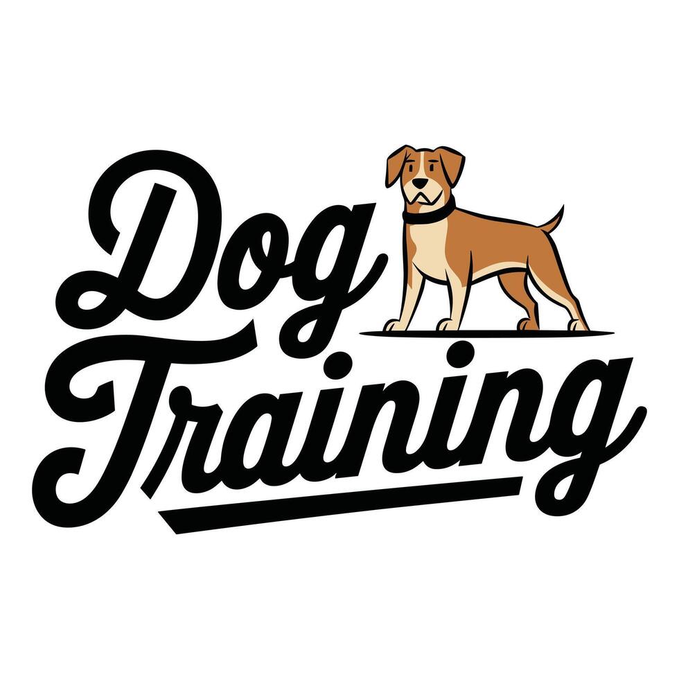 Dog Training Logo with Dog Illustration vector