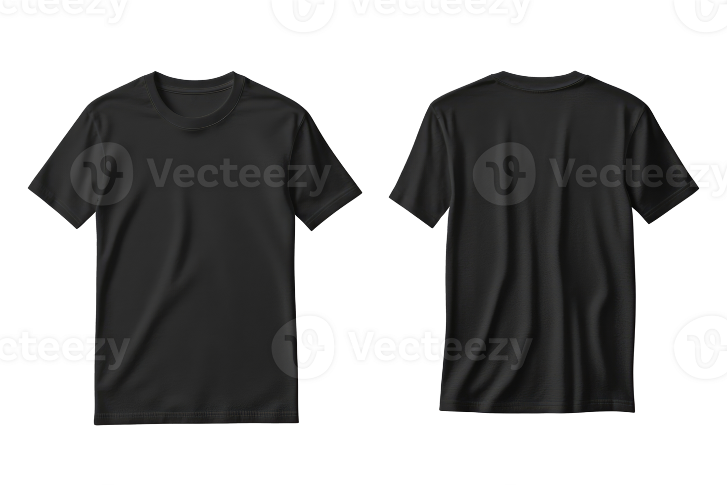Black TShirt Front And Back View Mockup png