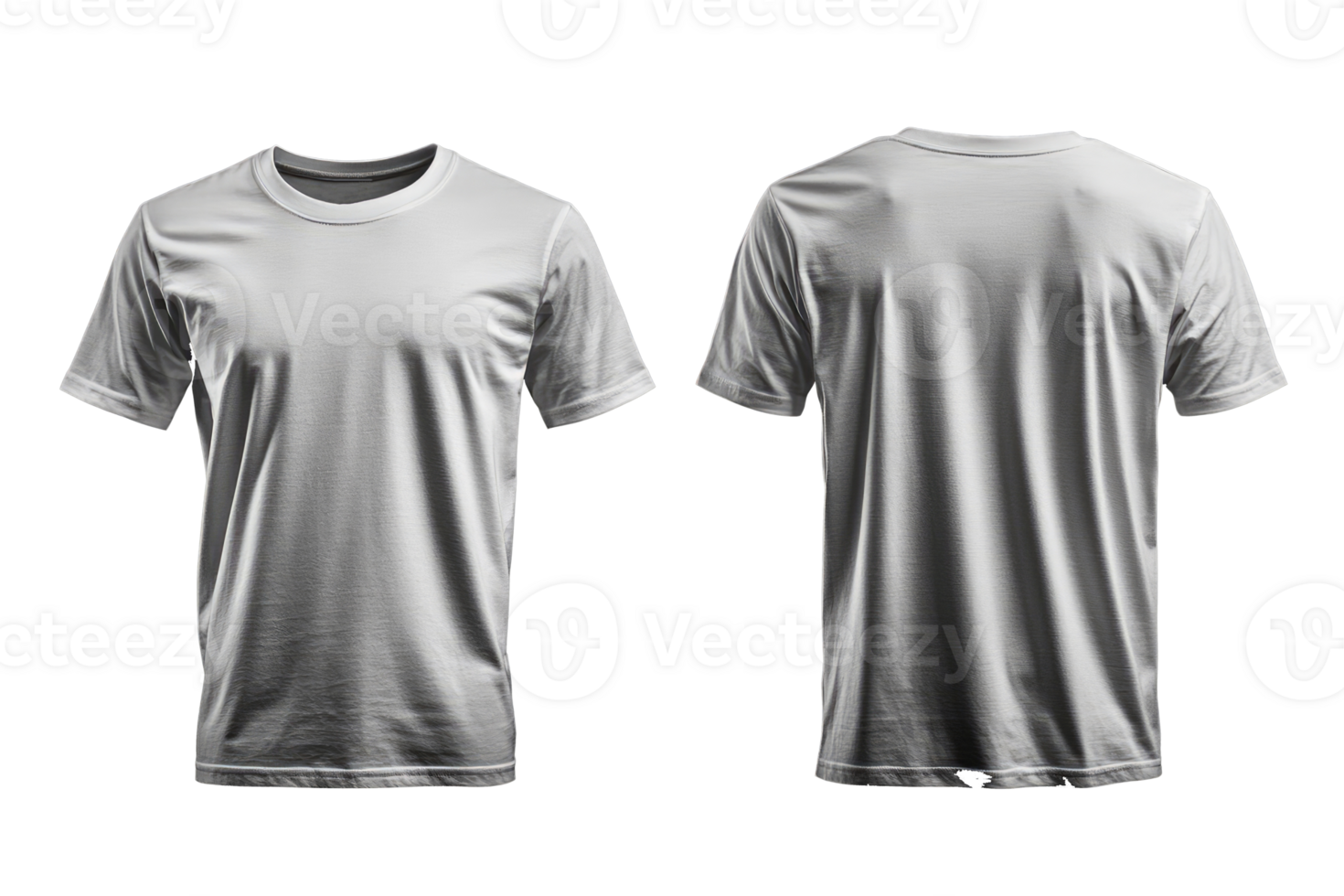 Plain White Mens TShirt Front And Back View png