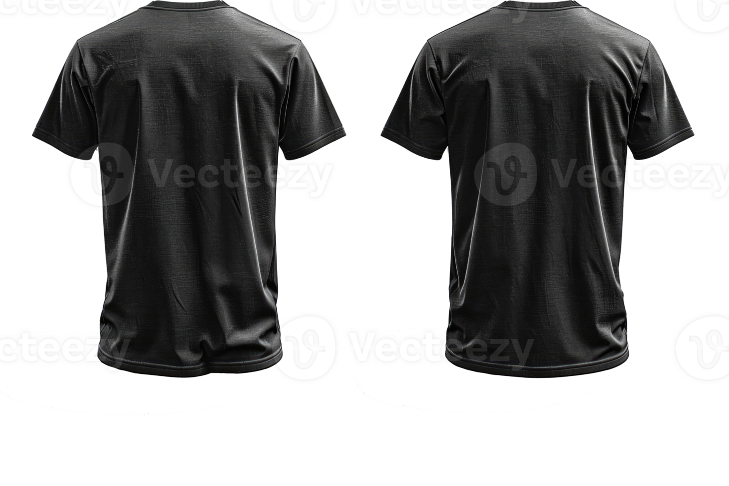 Two Black T Shirts Shown Front And Back png