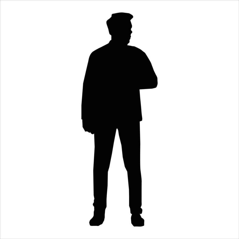 Man standing silhouette vector