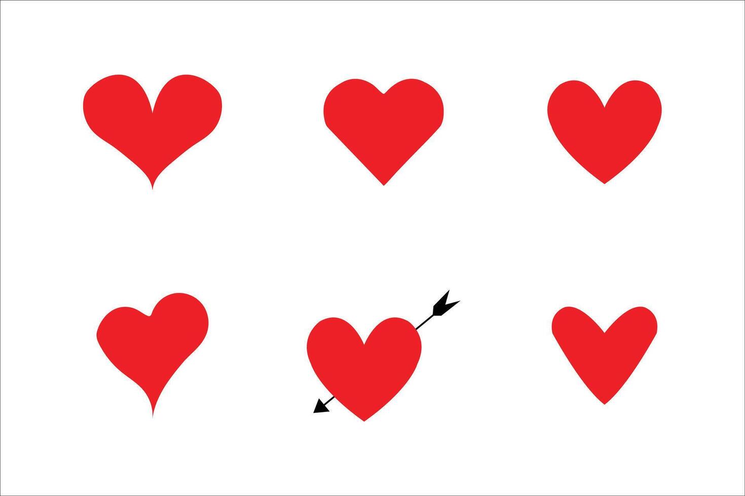 heart icon illustration combo set on white background vector