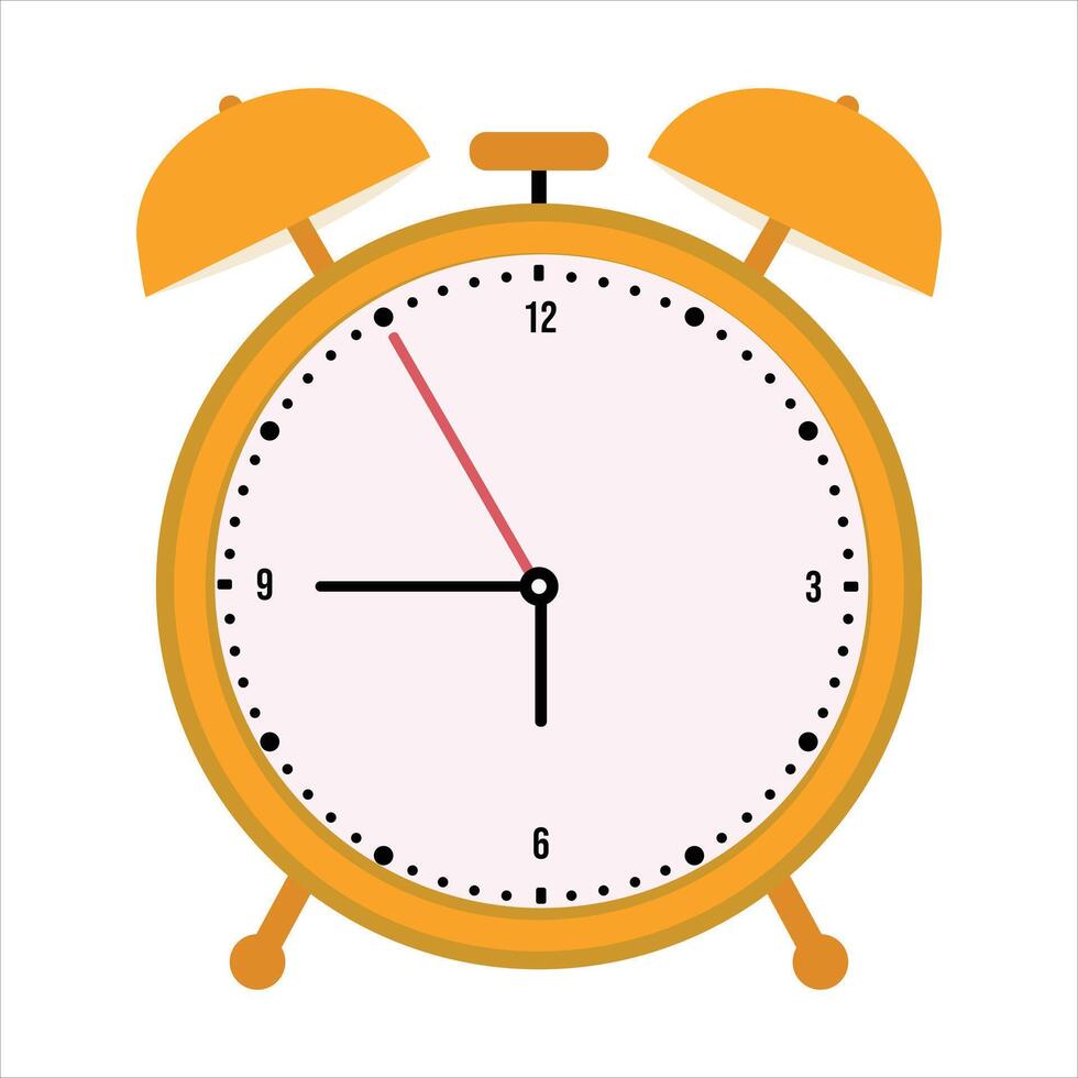 Flat design illustrations Alarm clock ON WHITE BACKGROUND vector