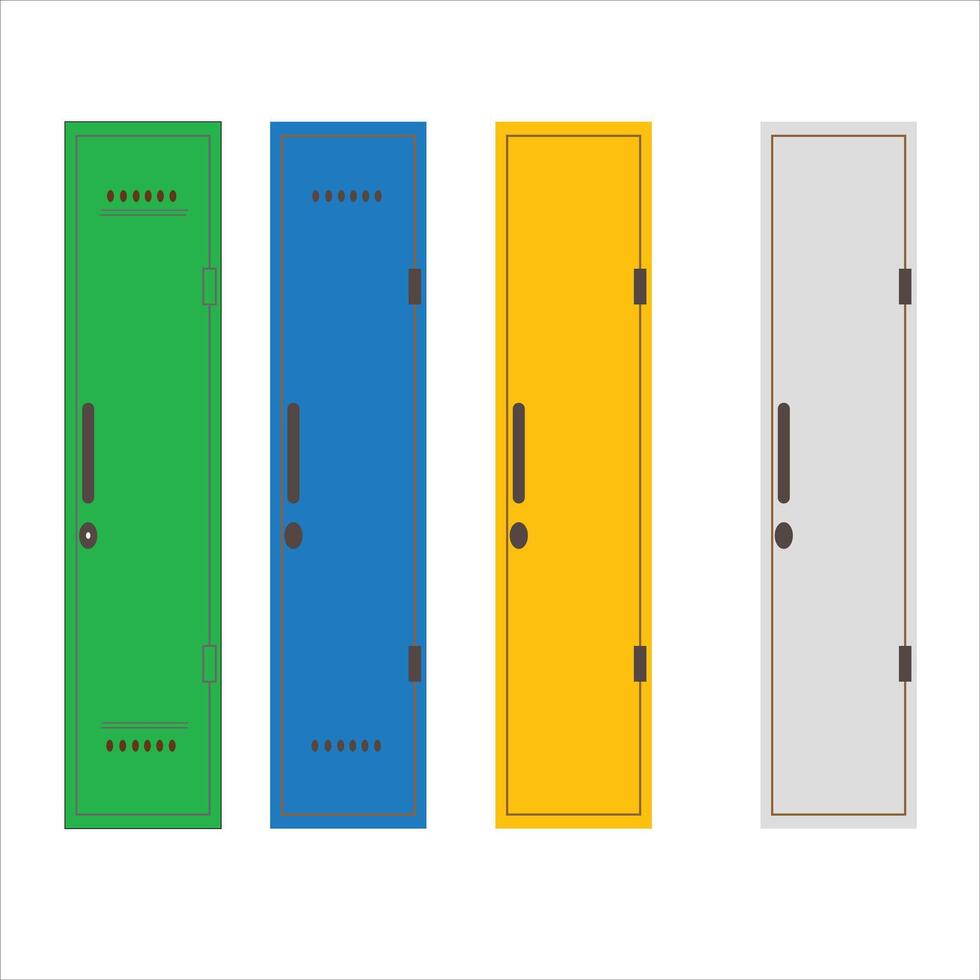 Metal Cabinets set Illustration on a white background.locker icon set vector