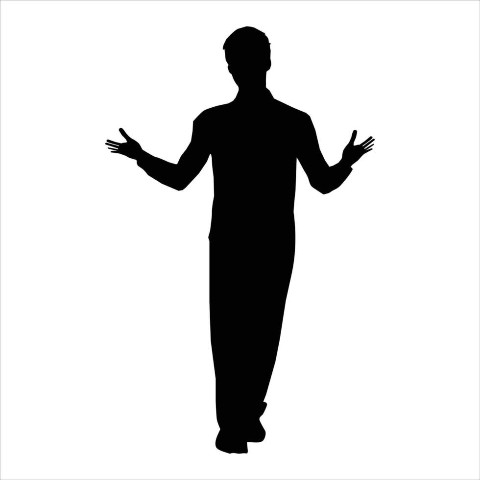 Man silhouette Illustration on a white background vector