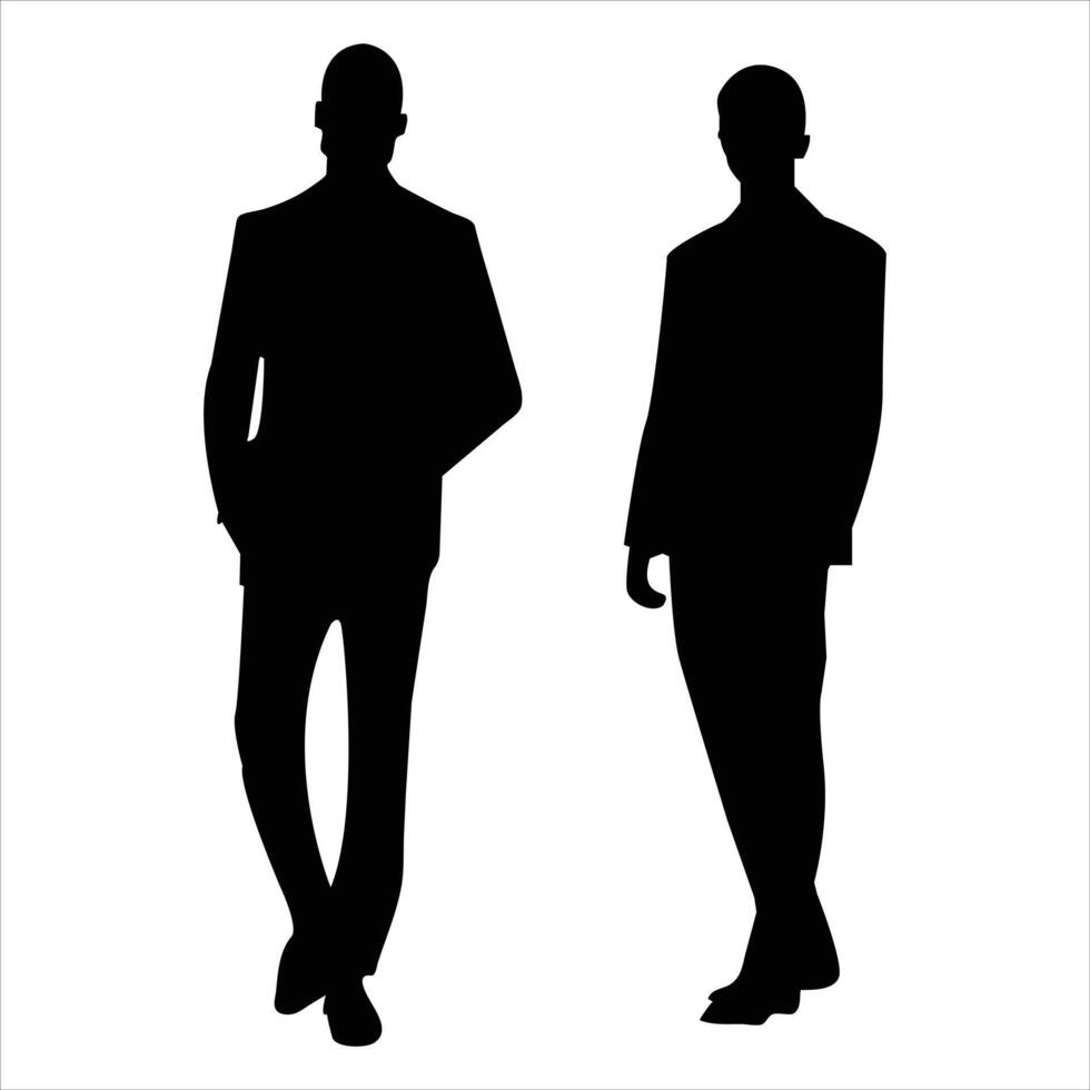 Man silhouette Illustration. two men on a white background vector