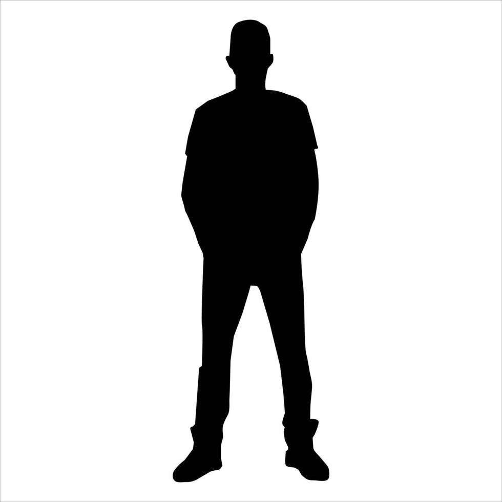 Man standing silhouette Illustration vector