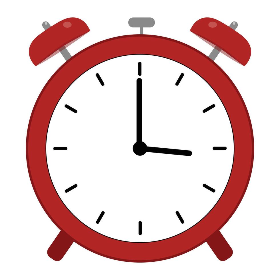Alarm clock flat Illustration over white background vector