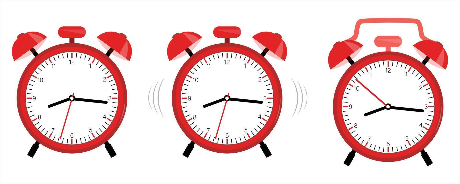 Alarm clock concept illustration.Alarm clock icon set vector