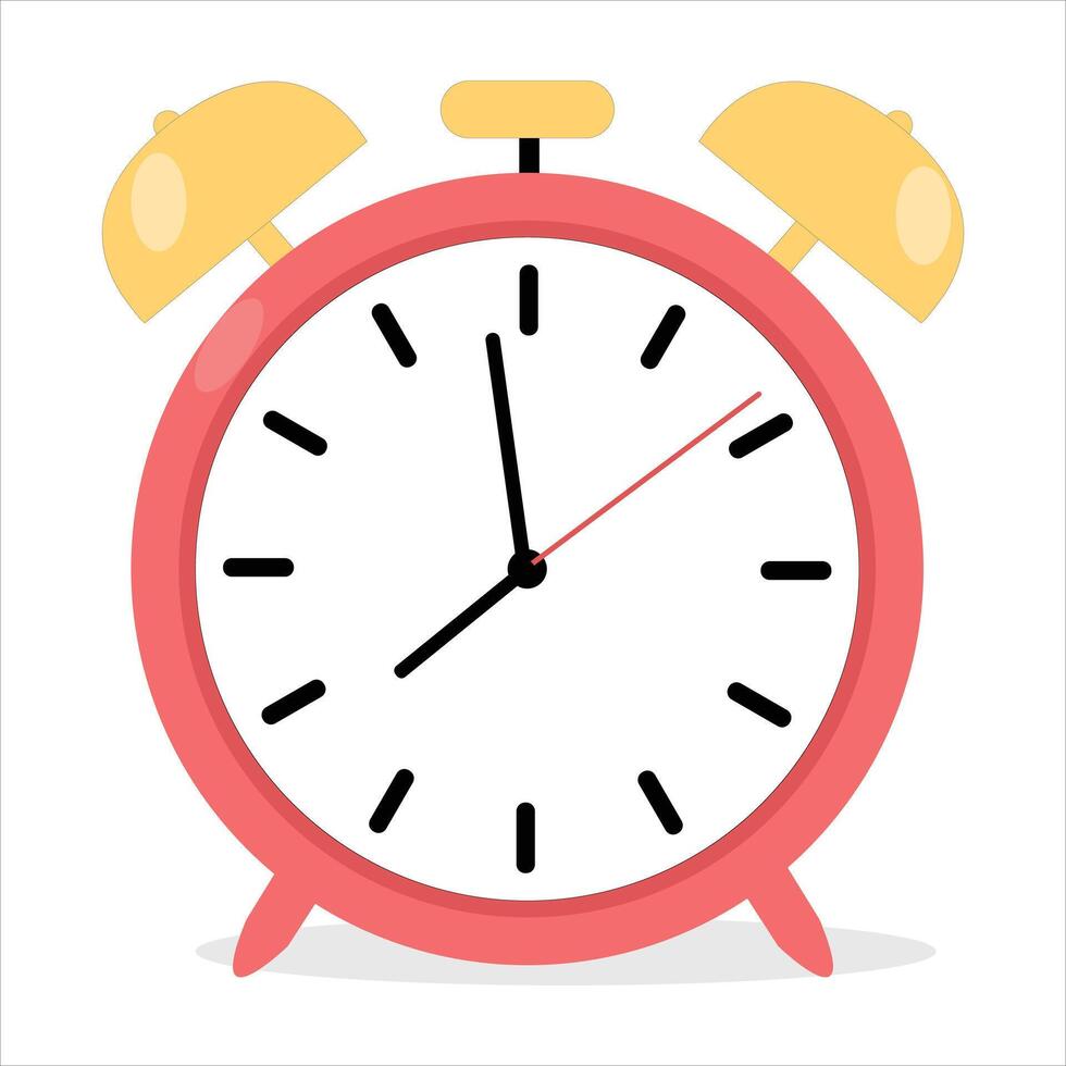Alarm clock flat icon illustration.Alarm clock icon over white background vector