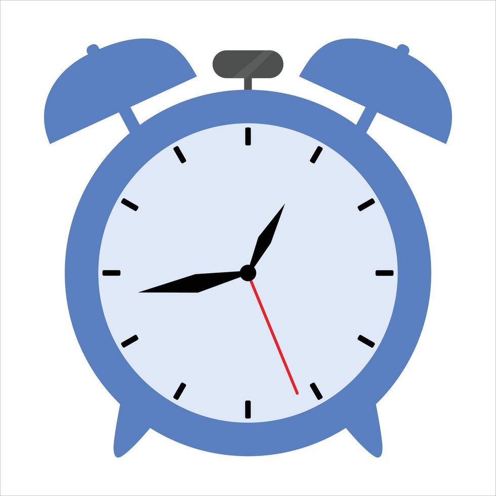 Alarm clock Illustration.Blue alarm clock icon. vector