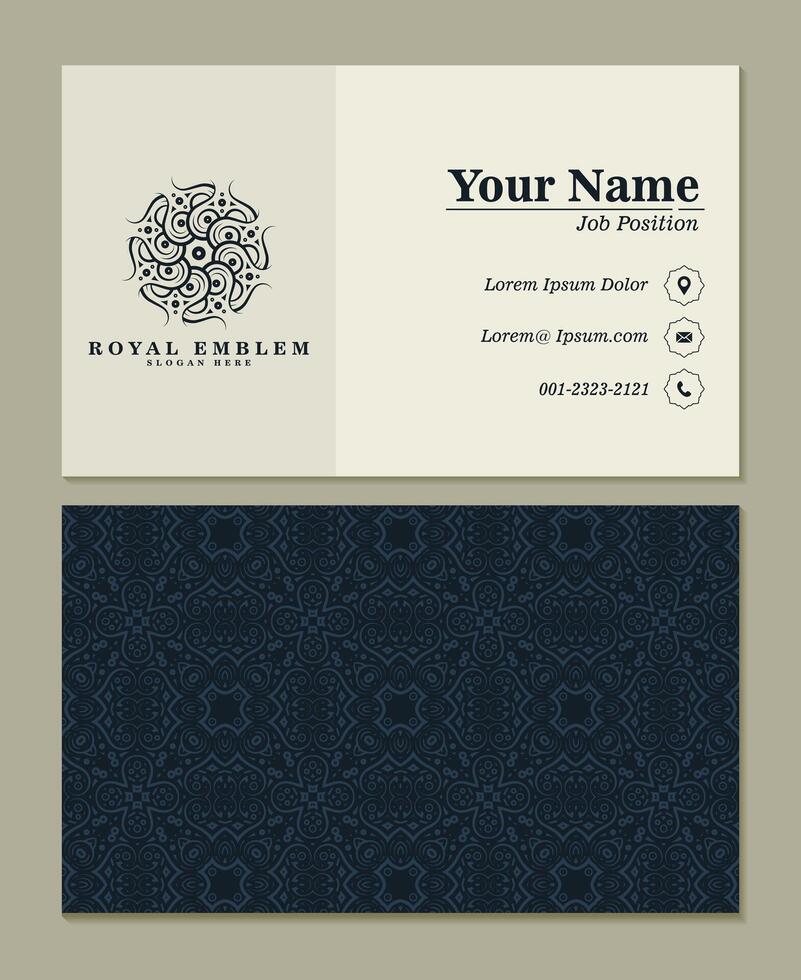 Classic art ornament pattern business card design vector