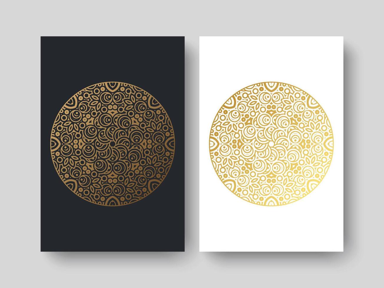 art cover of elegant pattern motif in gold color vector