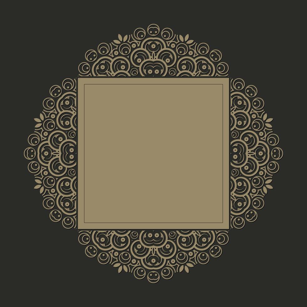 retro Calligraphic square ornament frame lines vector