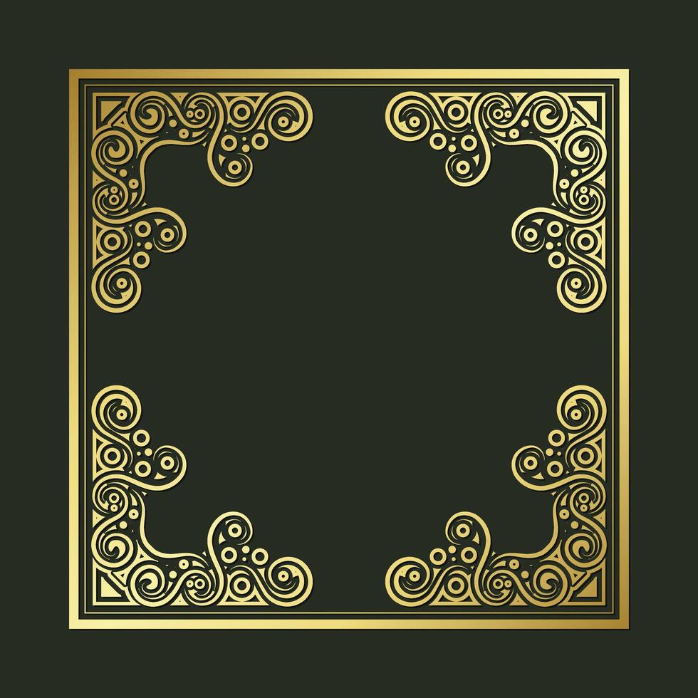 Elegant gold classic decorative frame design background vector